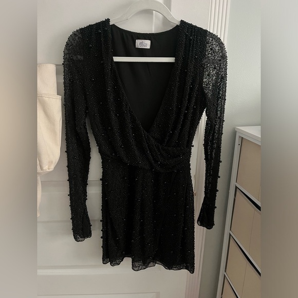 Oh Polly Black Embellished Dress - Picture 3 of 9